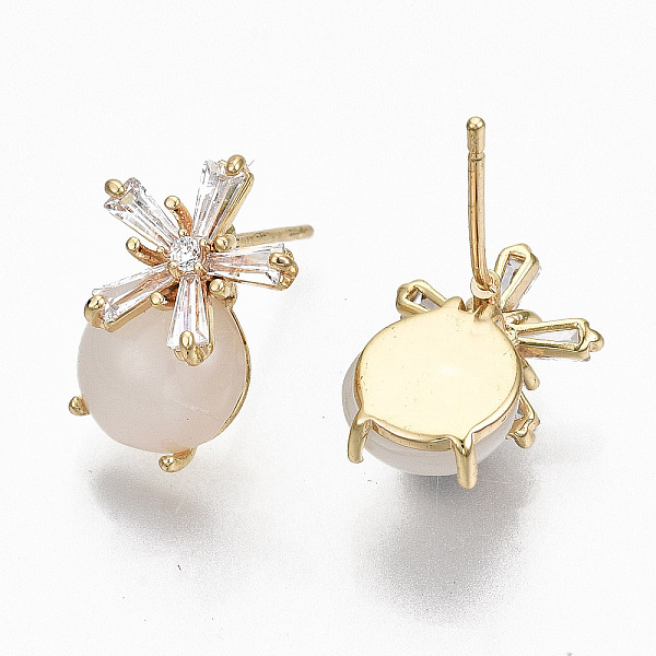 PandaHall Brass Micro Pave Clear Cubic Zirconia Stud Earrings, with Cat Eye, Nickel Free, Flower, Real 18K Gold Plated, 15x10mm, Pin: 0.7mm...
PandaHall Brass Micro Pave Clear Cubic Zirconia Stud Earrings, with Cat Eye, Nickel Free, Flower, Real 18K Gold Plated, 15x10mm, Pin: 0.7mm...