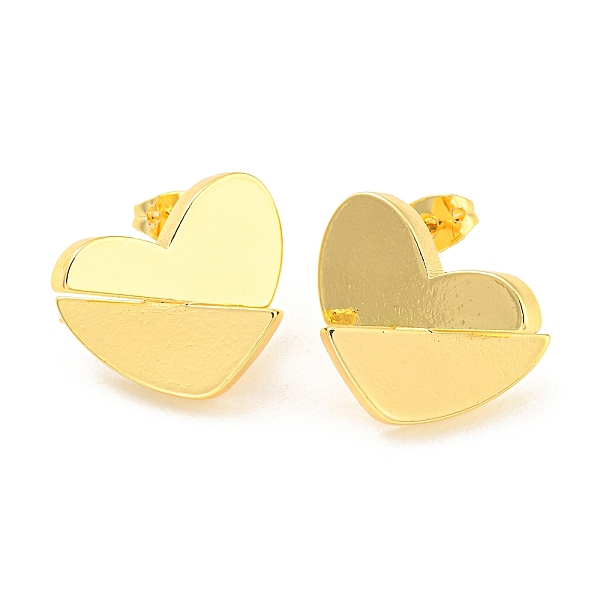PandaHall Rack Plating Brass Heart Stud Earrings, Long-Lasting Plated, Lead Free & Cadmium Free, Real 18K Gold Plated, 15x19mm Brass Heart
PandaHall Rack Plating Brass Heart Stud Earrings, Long-Lasting Plated, Lead Free & Cadmium Free, Real 18K Gold Plated, 15x19mm Brass Heart