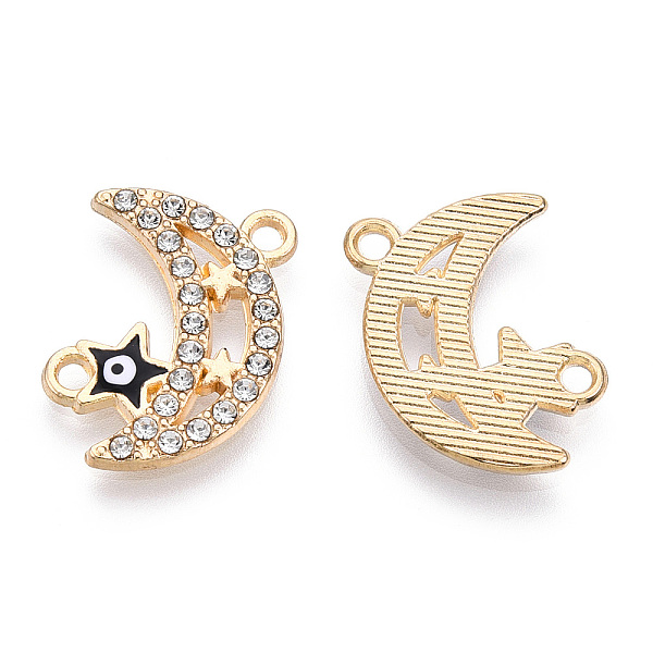 PandaHall Moon Alloy Enamel Connector Charms, Evil Eye Star Links, with Crystal Rhinestone, Light Gold, Cadmium Free & Lead Free, Black...
PandaHall Moon Alloy Enamel Connector Charms, Evil Eye Star Links, with Crystal Rhinestone, Light Gold, Cadmium Free & Lead Free, Black...