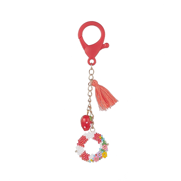 PandaHall Handmade Loom Pattern Seed Beads Pendant Decorations, with Lampwork Strawberry and Tassel Charms, Lobster Claw Clasp, Wreath, Red...
PandaHall Handmade Loom Pattern Seed Beads Pendant Decorations, with Lampwork Strawberry and Tassel Charms, Lobster Claw Clasp, Wreath, Red...