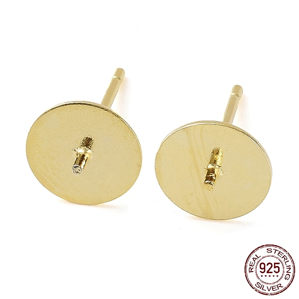 PandaHall 925 Sterling Silver Stud Earring Findings, Flat Pad, for Half Drilled Bead, with S925 Stamp, Real 18K Gold Plated, 13x8mm, Pin...
PandaHall 925 Sterling Silver Stud Earring Findings, Flat Pad, for Half Drilled Bead, with S925 Stamp, Real 18K Gold Plated, 13x8mm, Pin...