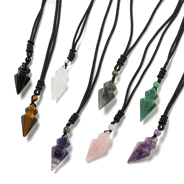 PandaHall Natural Mixed Gemstone Conical Pendulum Pendant Necklace with Nylon Cord for Women, 27.56 inch(70cm) Mixed Stone Others
PandaHall Natural Mixed Gemstone Conical Pendulum Pendant Necklace with Nylon Cord for Women, 27.56 inch(70cm) Mixed Stone Others