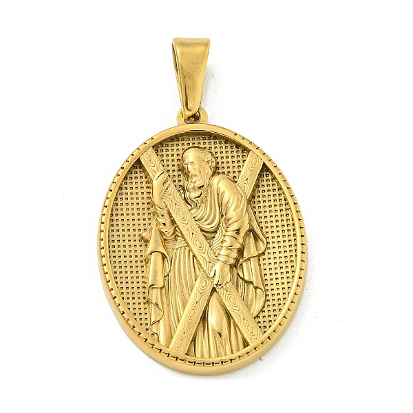 PandaHall Ion Plating(IP) 304 Stainless Steel Pendants, Oval with Saint Charm, Golden, 35.5x26x4mm, Hole: 9.5x5mm 304 Stainless Steel Oval
PandaHall Ion Plating(IP) 304 Stainless Steel Pendants, Oval with Saint Charm, Golden, 35.5x26x4mm, Hole: 9.5x5mm 304 Stainless Steel Oval