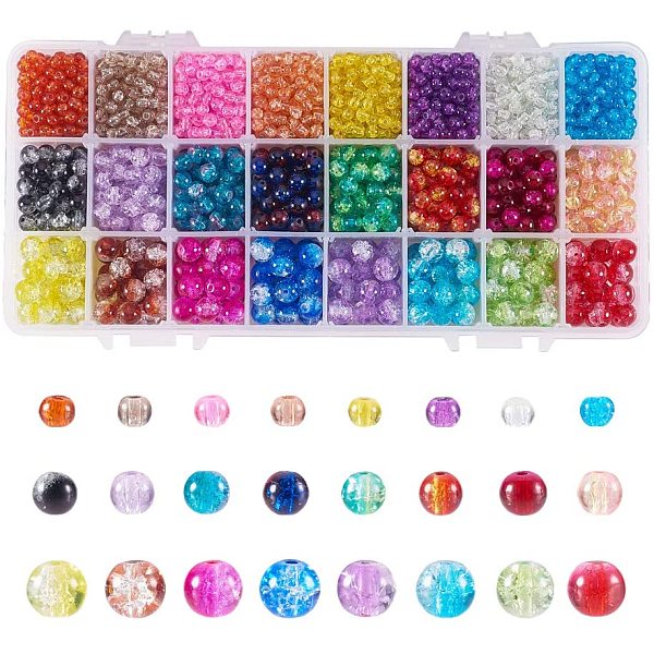 PandaHall 4mm 6mm 8mm Crackle Glass Beads 2720pcs 24 Color Glass Crackle Lampwork Round Beads for Necklace Bracelet Jewelry Making Glass..., Multicolor
PandaHall 4mm 6mm 8mm Crackle Glass Beads 2720pcs 24 Color Glass Crackle Lampwork Round Beads for Necklace Bracelet Jewelry Making Glass..., Multicolor