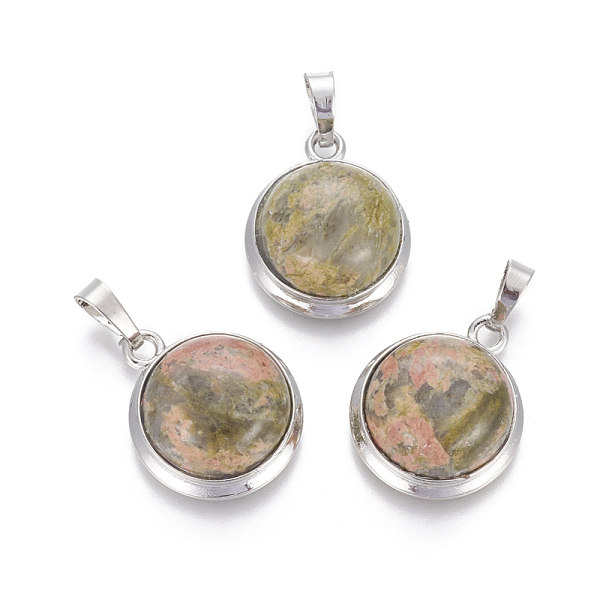 PandaHall Natura Unakitel Pendants, with Brass Findings, Half Round, Platinum, 23~24x19~20x8~10mm, Hole: 8x5mm Unakite Half Round
PandaHall Natura Unakitel Pendants, with Brass Findings, Half Round, Platinum, 23~24x19~20x8~10mm, Hole: 8x5mm Unakite Half Round
