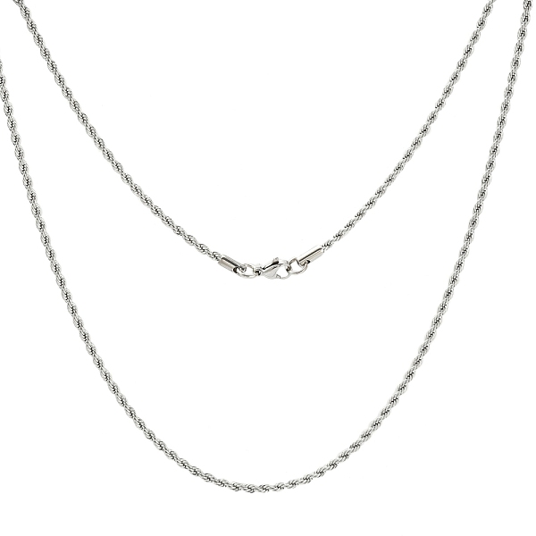PandaHall 304 Stainless Steel Necklaces Unisex Rope Chain Necklaces, Stainless Steel Color, 20 inch(50.8cm) 304 Stainless Steel
PandaHall 304 Stainless Steel Necklaces Unisex Rope Chain Necklaces, Stainless Steel Color, 20 inch(50.8cm) 304 Stainless Steel
