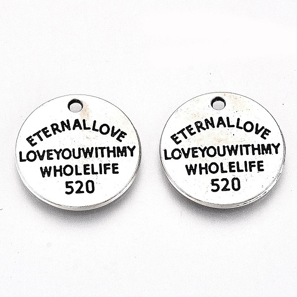 PandaHall Tibetan Style Alloy Pendants, Lead Free & Cadmium Free, for Valentine's Day, Flat Round with Word, Antique Silver, 17x1.5mm, Hole...
PandaHall Tibetan Style Alloy Pendants, Lead Free & Cadmium Free, for Valentine's Day, Flat Round with Word, Antique Silver, 17x1.5mm, Hole...