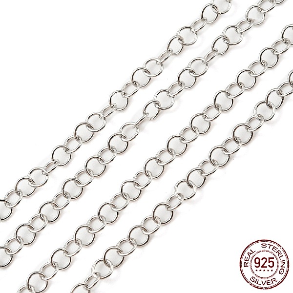 PandaHall Rhodium Plated 925 Sterling Silver Round Cable Chains, Soldered, Platinum, Link: 3.5x0.5mm Sterling Silver
PandaHall Rhodium Plated 925 Sterling Silver Round Cable Chains, Soldered, Platinum, Link: 3.5x0.5mm Sterling Silver
