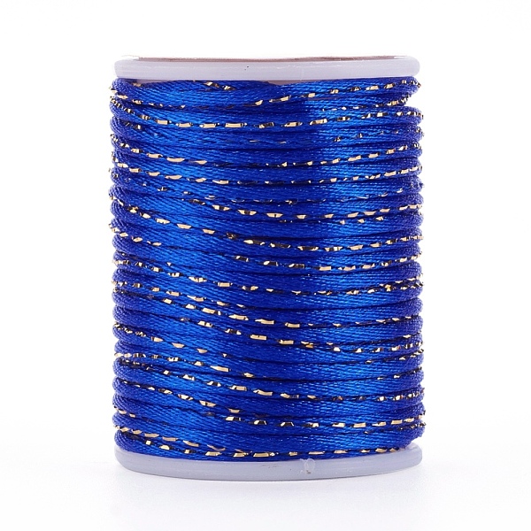 PandaHall Polyester Cord, with Gold Metallic Cord, Chinese Knotting Cord, Blue, 1.5mm, about 4.37 yards(4m)/roll Polyester Blue
PandaHall Polyester Cord, with Gold Metallic Cord, Chinese Knotting Cord, Blue, 1.5mm, about 4.37 yards(4m)/roll Polyester Blue