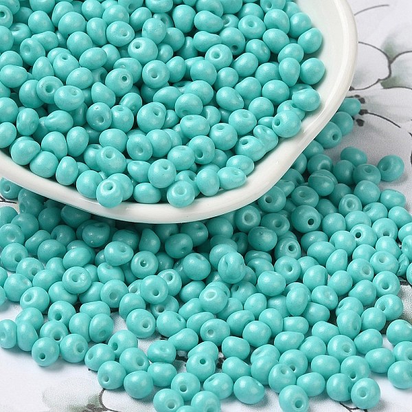 PandaHall 6/0 Opaque Baking Paint Glass Seed Beads, Teardrop, Dark Turquoise, 4.5~5x4x3~3.5mm, Hole: 0.9mm, about 5625Pcs/Pound Glass...
PandaHall 6/0 Opaque Baking Paint Glass Seed Beads, Teardrop, Dark Turquoise, 4.5~5x4x3~3.5mm, Hole: 0.9mm, about 5625Pcs/Pound Glass...