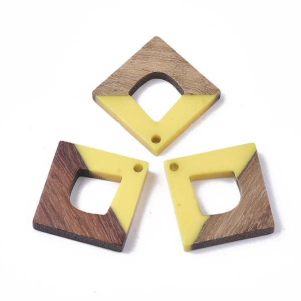 PandaHall Resin & Wood Pendants, Rhombus, Yellow, 27x27x4mm, Hole: 2mm Resin+Wood Rhombus Yellow
PandaHall Resin & Wood Pendants, Rhombus, Yellow, 27x27x4mm, Hole: 2mm Resin+Wood Rhombus Yellow