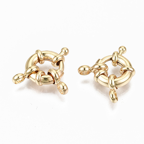 PandaHall Brass Spring Ring Clasps, with Bail Beads/Tube Bails, Nickel Free, Real 18K Gold Plated, 11.5mm, Hole: 2.5mm Brass
PandaHall Brass Spring Ring Clasps, with Bail Beads/Tube Bails, Nickel Free, Real 18K Gold Plated, 11.5mm, Hole: 2.5mm Brass
