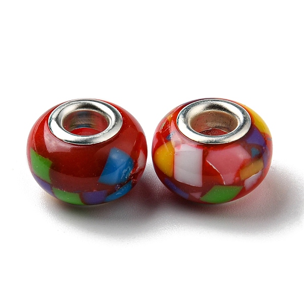 PandaHall Bohemian Style Resin European Beads, Large Hole Beads, Rondelle, Platinum Color Core, Red, 14x9.5mm, Hole: 4.8mm Resin Rondelle...
PandaHall Bohemian Style Resin European Beads, Large Hole Beads, Rondelle, Platinum Color Core, Red, 14x9.5mm, Hole: 4.8mm Resin Rondelle...