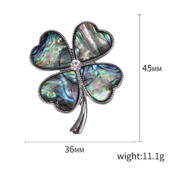 PandaHall Saint Patrick's Day Shell Brooch, Clover Alloy Rhinestone Brooch with Enamel, Platinum, 45x36mm Shell Clover
PandaHall Saint Patrick's Day Shell Brooch, Clover Alloy Rhinestone Brooch with Enamel, Platinum, 45x36mm Shell Clover