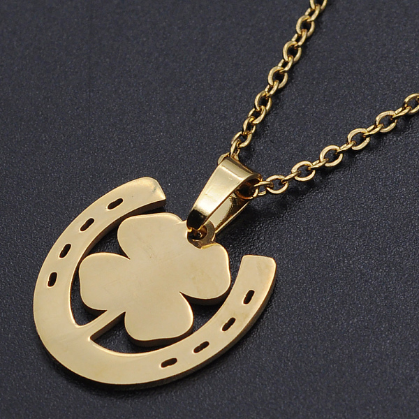PandaHall 201 Stainless Steel Pendants Necklaces, with Cable Chains and Lobster Claw Clasps, Clover, Golden, 17.71 inch(45cm), 1.5mm 201...
PandaHall 201 Stainless Steel Pendants Necklaces, with Cable Chains and Lobster Claw Clasps, Clover, Golden, 17.71 inch(45cm), 1.5mm 201...