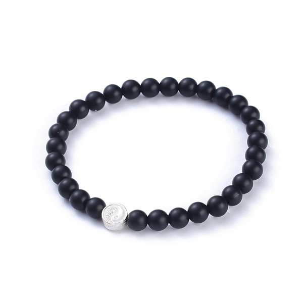 PandaHall Feng Shui Natural Black Agate(Dyed) Beaded Stretch Bracelets, with 925 Sterling Silver Beads and Jewelry Box, Flat Round with Yin...
PandaHall Feng Shui Natural Black Agate(Dyed) Beaded Stretch Bracelets, with 925 Sterling Silver Beads and Jewelry Box, Flat Round with Yin...
