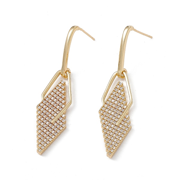 PandaHall Rack Plating Brass Stud Earrings, Micro Pave Clear Cubic Zirconia Earring for Women, Rhombus, Lead Free & Cadmium Free, Real 18K...
PandaHall Rack Plating Brass Stud Earrings, Micro Pave Clear Cubic Zirconia Earring for Women, Rhombus, Lead Free & Cadmium Free, Real 18K...