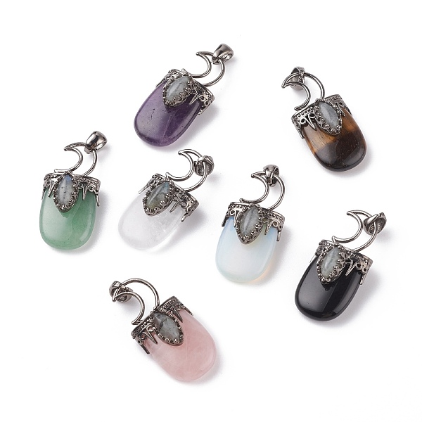PandaHall Natural & Synthetic Mixed Stone Pendants, with Brass Findings, Oval, Gunmetal, 44~46x20~21x16~17mm, Hole: 5x7mm Mixed Stone Oval..., Multicolor
PandaHall Natural & Synthetic Mixed Stone Pendants, with Brass Findings, Oval, Gunmetal, 44~46x20~21x16~17mm, Hole: 5x7mm Mixed Stone Oval..., Multicolor