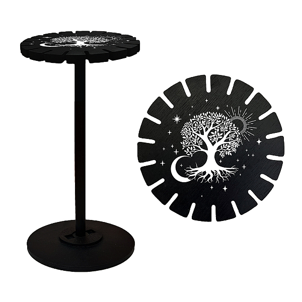 PandaHall Wooden Wheel, Wooden Display Shelf, Black Holder Stand, Rustic Divination Pendulum Storage Rack, Witch Stuff, Tree Pattern, Wheel...
PandaHall Wooden Wheel, Wooden Display Shelf, Black Holder Stand, Rustic Divination Pendulum Storage Rack, Witch Stuff, Tree Pattern, Wheel...