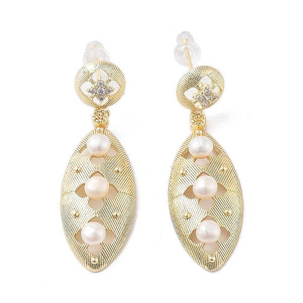 PandaHall Natural Pearl Dangle Stud Earrings, with Brass Micro Pave Cubic Zirconia Findings and 925 Sterling Silver Pins, Horse Eye, Real..., White
PandaHall Natural Pearl Dangle Stud Earrings, with Brass Micro Pave Cubic Zirconia Findings and 925 Sterling Silver Pins, Horse Eye, Real..., White