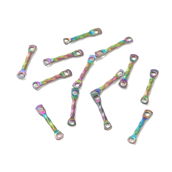 PandaHall Ion Plating(IP) 304 Stainless Steel Connector Charms, Twisted Bar, Rainbow Color, 10x2x1mm, Hole: 1mm 304 Stainless Steel Twist
PandaHall Ion Plating(IP) 304 Stainless Steel Connector Charms, Twisted Bar, Rainbow Color, 10x2x1mm, Hole: 1mm 304 Stainless Steel Twist
