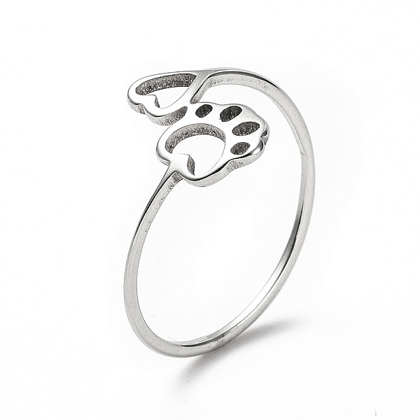 PandaHall 201 Stainless Steel Paw Print and Heart Finger Ring, Hollow Wide Ring for Women, Stainless Steel Color, US Size 6 1/2(16.9mm) 201...
PandaHall 201 Stainless Steel Paw Print and Heart Finger Ring, Hollow Wide Ring for Women, Stainless Steel Color, US Size 6 1/2(16.9mm) 201...