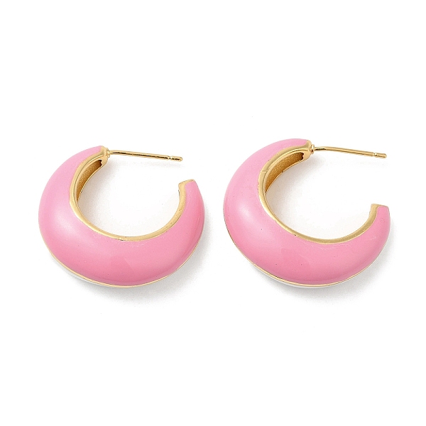 PandaHall Rack Plating Brass Round Stud Earrings with Enamel, Half Hoop Earrings for Women, Real 18K Gold Plated, Lead Free & Cadmium Free..., Pink
PandaHall Rack Plating Brass Round Stud Earrings with Enamel, Half Hoop Earrings for Women, Real 18K Gold Plated, Lead Free & Cadmium Free..., Pink