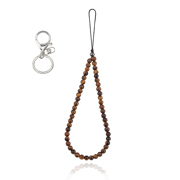 PandaHall Natural Tiger Eye and Iron Alloy Lobster Claw Clasp Keychain, with Braided Nylon Thread, 27~27.5cm Tiger Eye Others
PandaHall Natural Tiger Eye and Iron Alloy Lobster Claw Clasp Keychain, with Braided Nylon Thread, 27~27.5cm Tiger Eye Others