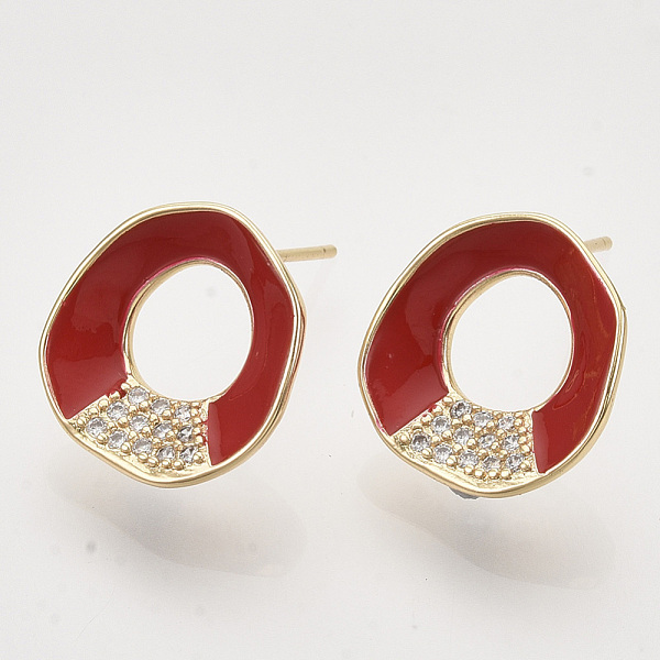 PandaHall Brass Micro Pave Cubic Zirconia Stud Earring Findings, Enamel and Loop, Nickel Free, Real 18K Gold Plated, Ring, Red, 15x14.5mm...
PandaHall Brass Micro Pave Cubic Zirconia Stud Earring Findings, Enamel and Loop, Nickel Free, Real 18K Gold Plated, Ring, Red, 15x14.5mm...
