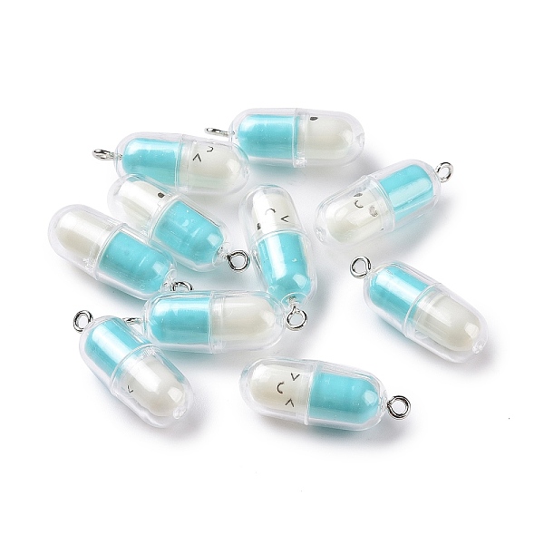 PandaHall Translucent Plastic Pendants, Pill Capsule Charm, with Platinum Tone Iron Loops, Light Blue, 29x10.5mm, Hole: 2mm Plastic Others
PandaHall Translucent Plastic Pendants, Pill Capsule Charm, with Platinum Tone Iron Loops, Light Blue, 29x10.5mm, Hole: 2mm Plastic Others