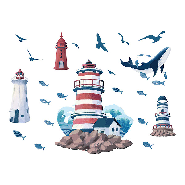 PandaHall PVC Wall Stickers, Wall Decoration, Lighthouse Pattern, 740x290mm, 2pcs/set PVC Lighthouse
PandaHall PVC Wall Stickers, Wall Decoration, Lighthouse Pattern, 740x290mm, 2pcs/set PVC Lighthouse