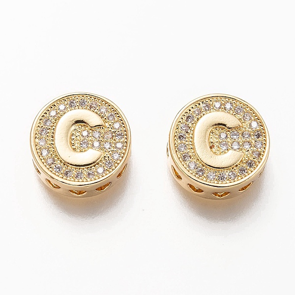 PandaHall Golden Plated Brass Micro Pave Cubic Zirconia Multi-Strand Links, Flat Round with Letter, Letter.C, 12x4.5mm, Hole: 2mm..., Clear
PandaHall Golden Plated Brass Micro Pave Cubic Zirconia Multi-Strand Links, Flat Round with Letter, Letter.C, 12x4.5mm, Hole: 2mm..., Clear