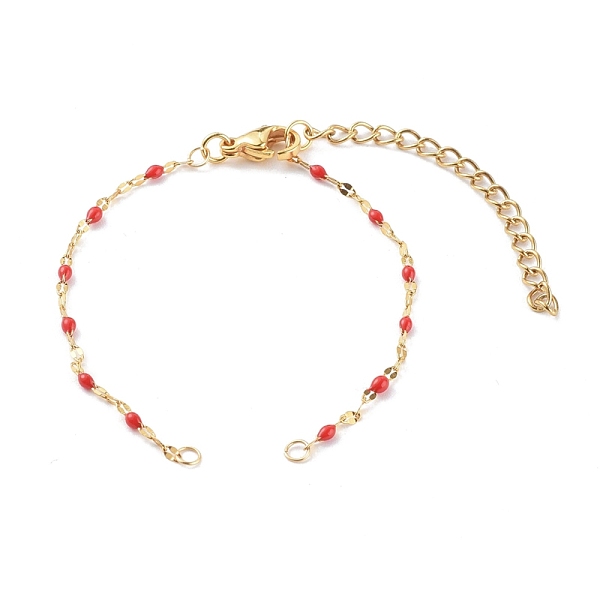 PandaHall 304 Stainless Steel Link Chain Bracelet Makings, with Enamel, Golden, Red, 5-5/8 inch(14.3cm) 304 Stainless Steel Red
PandaHall 304 Stainless Steel Link Chain Bracelet Makings, with Enamel, Golden, Red, 5-5/8 inch(14.3cm) 304 Stainless Steel Red
