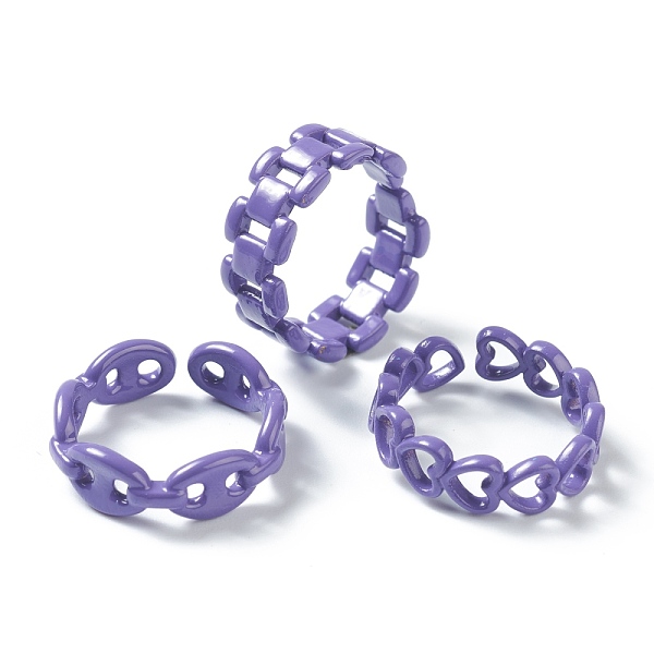 PandaHall Spray Painted Brass Cuff Rings, Open Rings, Mixed Shapes, Medium Purple, US Size 6~7 1/4(16.5~17.5mm) Brass
PandaHall Spray Painted Brass Cuff Rings, Open Rings, Mixed Shapes, Medium Purple, US Size 6~7 1/4(16.5~17.5mm) Brass