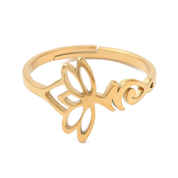 PandaHall Ion Plating(IP) 304 Stainless Steel Hollow Lotus Adjustable Ring for Women, Real 18K Gold Plated, Inner Diameter: 16.6mm 304...
PandaHall Ion Plating(IP) 304 Stainless Steel Hollow Lotus Adjustable Ring for Women, Real 18K Gold Plated, Inner Diameter: 16.6mm 304...