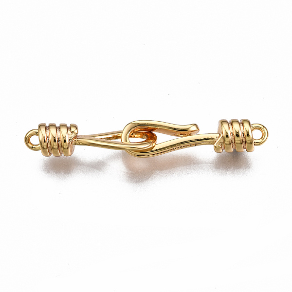 PandaHall Brass Hook and S-Hook Clasps, Nickel Free, Real 18K Gold Plated, 32mm long, Clasps: 18x4.5x4mm, Hole: 1mm, Pendants: 16x6x4mm...
PandaHall Brass Hook and S-Hook Clasps, Nickel Free, Real 18K Gold Plated, 32mm long, Clasps: 18x4.5x4mm, Hole: 1mm, Pendants: 16x6x4mm...
