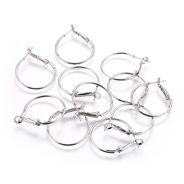 PandaHall Brass Hoop Earrings, Nickel Free, Ring, Real Platinum Plated, 28~32x25x5.5mm, Pin: 0.7mm Brass
PandaHall Brass Hoop Earrings, Nickel Free, Ring, Real Platinum Plated, 28~32x25x5.5mm, Pin: 0.7mm Brass
