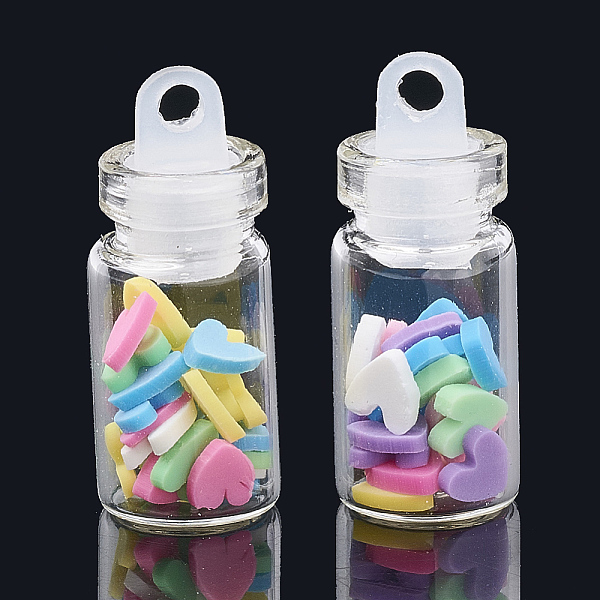PandaHall Handmade Polymer Clay Nail Art Decoration Accessories, with Glass Wishing Bottle and CCB Plastic Bottle Stopper, Heart, Colorful...
PandaHall Handmade Polymer Clay Nail Art Decoration Accessories, with Glass Wishing Bottle and CCB Plastic Bottle Stopper, Heart, Colorful...