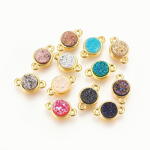 PandaHall Brass Links connectors, with Druzy Resin, Flat Round, Golden, Mixed Color, 12x7.5x4~4.5mm, Hole: 1mm Brass+Resin Flat Round..., Multicolor
PandaHall Brass Links connectors, with Druzy Resin, Flat Round, Golden, Mixed Color, 12x7.5x4~4.5mm, Hole: 1mm Brass+Resin Flat Round..., Multicolor