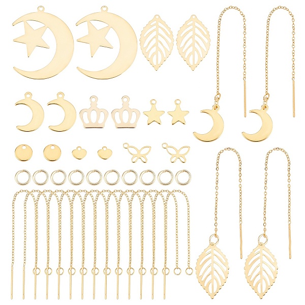 PandaHall DICOSMETIC DIY Earring Making Kit, Including 304 Stainless Steel Ear Threads & Pendants & Jump Rings, Golden, Pendants: 16Pcs/box...
PandaHall DICOSMETIC DIY Earring Making Kit, Including 304 Stainless Steel Ear Threads & Pendants & Jump Rings, Golden, Pendants: 16Pcs/box...