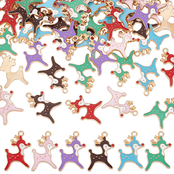 PandaHall 60Pcs 6 Colors Alloy Enamel Pendants, Deer, Light Gold, Mixed Color, 21x14x3mm, Hole: 1.6mm, 10pcs/color Alloy+Enamel Deer..., Multicolor
PandaHall 60Pcs 6 Colors Alloy Enamel Pendants, Deer, Light Gold, Mixed Color, 21x14x3mm, Hole: 1.6mm, 10pcs/color Alloy+Enamel Deer..., Multicolor