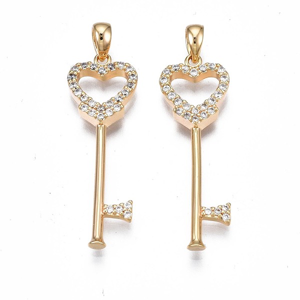 PandaHall Brass Micro Pave Clear Cubic Zirconia Pendants, Nickel Free, Key, Real 18K Gold Plated, 36.5x10x3mm, Hole: 3x4mm Brass+Cubic...
PandaHall Brass Micro Pave Clear Cubic Zirconia Pendants, Nickel Free, Key, Real 18K Gold Plated, 36.5x10x3mm, Hole: 3x4mm Brass+Cubic...