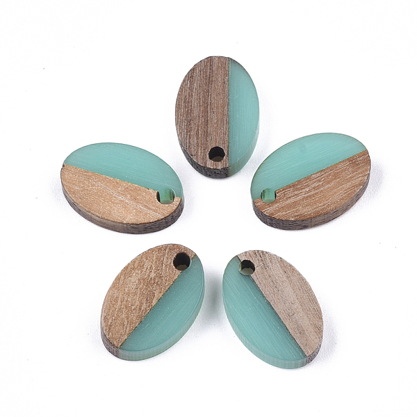 PandaHall Resin & Walnut Wood Pendants, Oval, Medium Turquoise, 15.5x10.5x3~3.5mm, Hole: 1.8mm Resin+Wood Oval Cyan
PandaHall Resin & Walnut Wood Pendants, Oval, Medium Turquoise, 15.5x10.5x3~3.5mm, Hole: 1.8mm Resin+Wood Oval Cyan