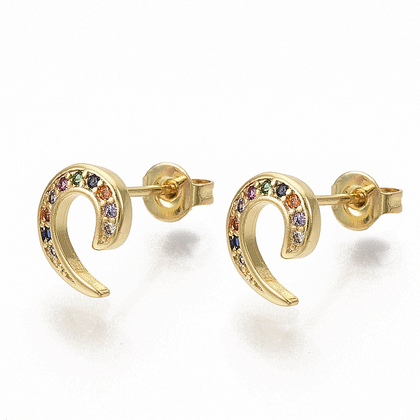 PandaHall Brass Micro Pave Colorful Cubic Zirconia Stud Earrings, with Earring Backs, Real 16K Gold Plated, 10x8mm, Pin: 0.7mm Cubic...
PandaHall Brass Micro Pave Colorful Cubic Zirconia Stud Earrings, with Earring Backs, Real 16K Gold Plated, 10x8mm, Pin: 0.7mm Cubic...