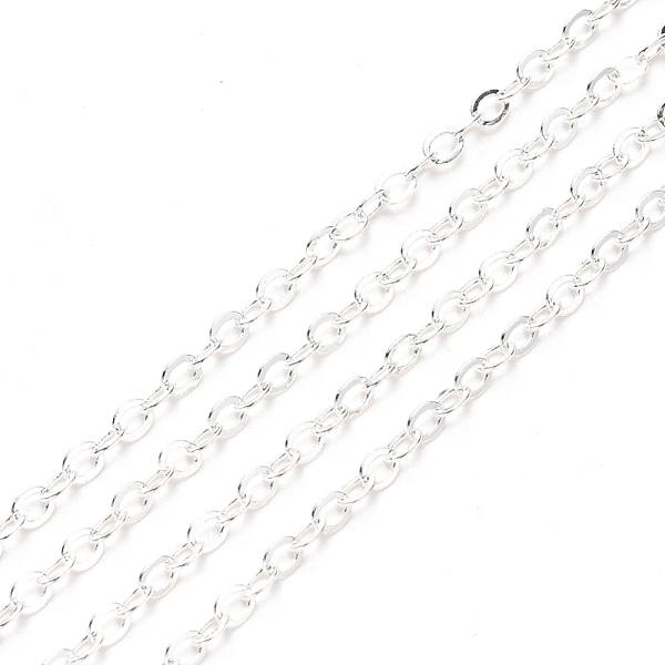 PandaHall Brass Cable Chains, Soldered, with Spool, Flat Oval, Silver, 3.2x2.5x0.4mm, Fit for 0.8x5mm Jump Rings, about 32.8 Feet(10m)/roll...
PandaHall Brass Cable Chains, Soldered, with Spool, Flat Oval, Silver, 3.2x2.5x0.4mm, Fit for 0.8x5mm Jump Rings, about 32.8 Feet(10m)/roll...