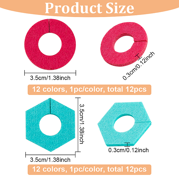 PandaHall BENECREAT 24Pcs 12 Colors Felt Wine Glass Charms, 1.38" Flat Round and Hexagon Wine Identification Markers for Stem Glasses Wine..., Multicolor
PandaHall BENECREAT 24Pcs 12 Colors Felt Wine Glass Charms, 1.38" Flat Round and Hexagon Wine Identification Markers for Stem Glasses Wine..., Multicolor