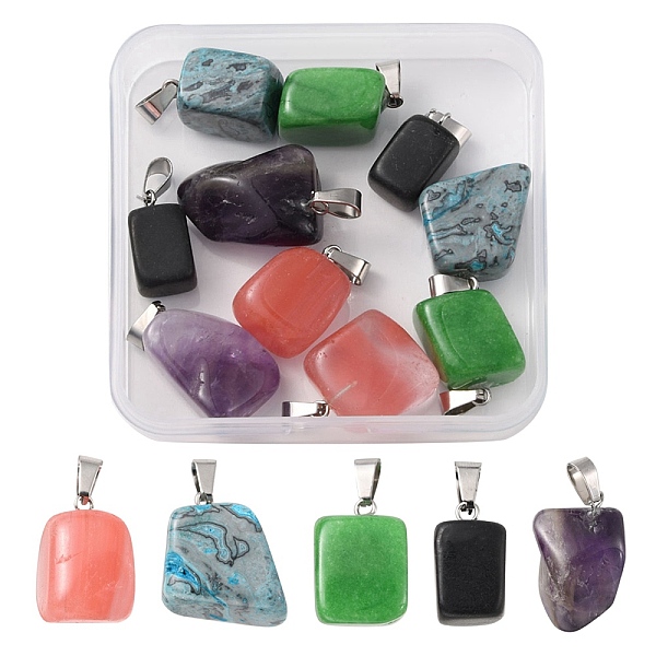 PandaHall 10Pcs 5 Styles Natural & Synthetic Mixed Gemstone Pendants, Nuggets Charms, with Stainless Steel Color Tone Stainless Steel Snap...
PandaHall 10Pcs 5 Styles Natural & Synthetic Mixed Gemstone Pendants, Nuggets Charms, with Stainless Steel Color Tone Stainless Steel Snap...