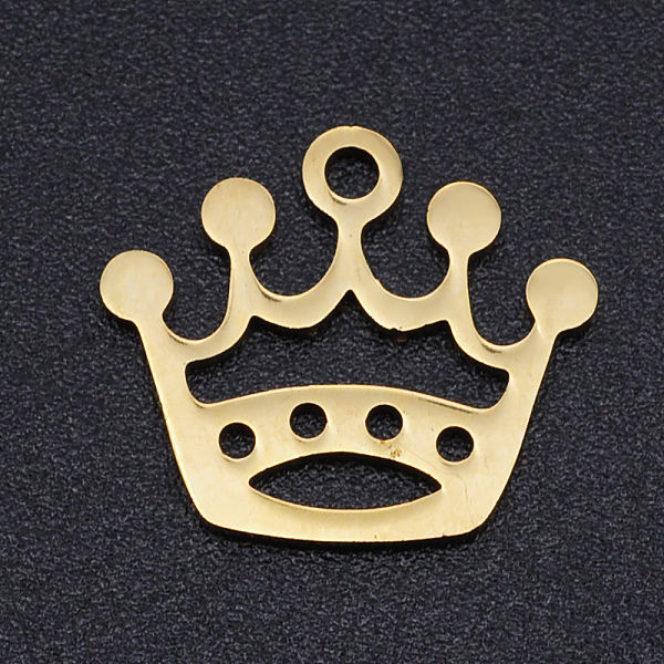 PandaHall 201 Stainless Steel Laser Cut Charms, Crown, Golden, 13x15x1mm, Hole: 1.5mm 201 Stainless Steel Crown
PandaHall 201 Stainless Steel Laser Cut Charms, Crown, Golden, 13x15x1mm, Hole: 1.5mm 201 Stainless Steel Crown