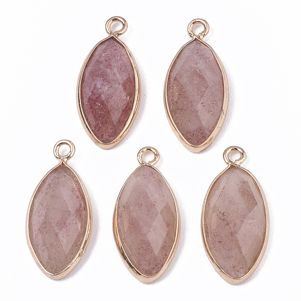 PandaHall Natural Strawberry Quartz Pendants, with Golden Plated Edge Brass Findings, Faceted, Horse Eye, 20x9x5mm, Hole: 1.2mm Strawberry...
PandaHall Natural Strawberry Quartz Pendants, with Golden Plated Edge Brass Findings, Faceted, Horse Eye, 20x9x5mm, Hole: 1.2mm Strawberry...