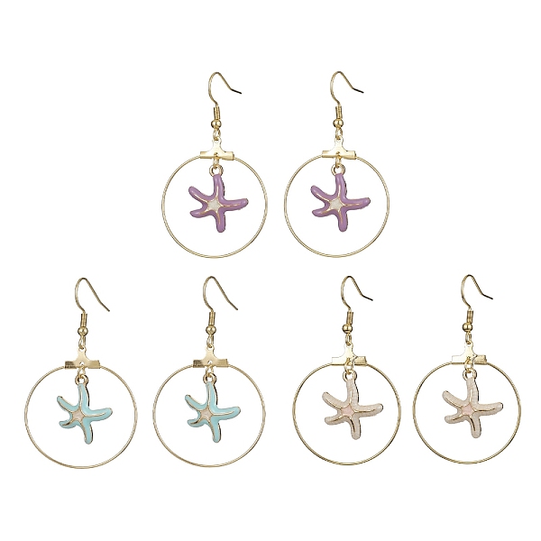 PandaHall Alloy Dangle Earrings, Starfish, Mixed Color, 45.5mm, 3 pair/set Alloy Starfish Multicolor
PandaHall Alloy Dangle Earrings, Starfish, Mixed Color, 45.5mm, 3 pair/set Alloy Starfish Multicolor